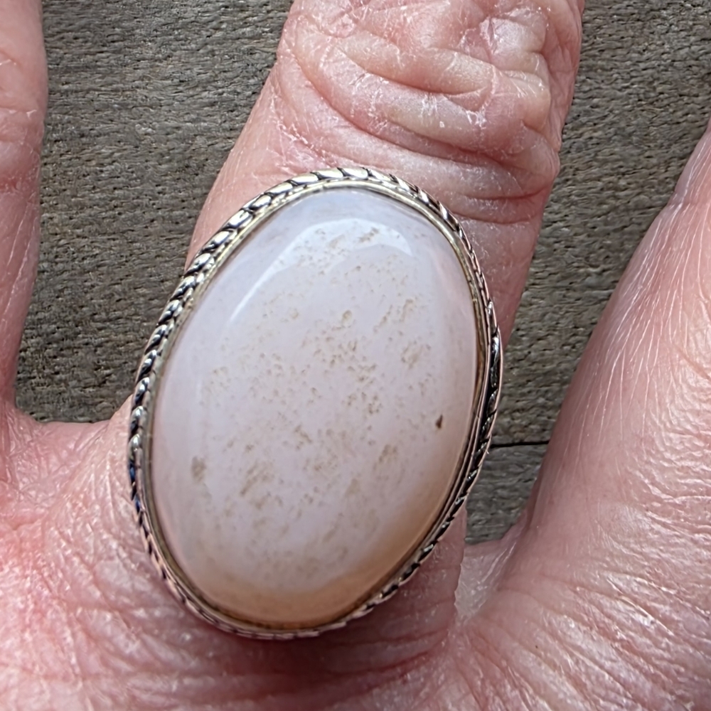 Pink Opal Gemstone Ring in 925 Sterling Silver (7)